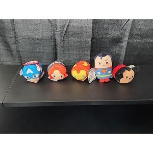 Marvel Avengers Plush Tsum Tsum Lot of 5: Black Widow, Iron Man, Captain America